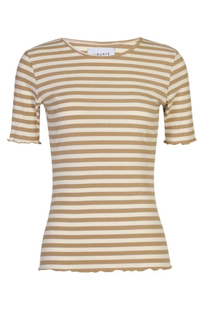 Natalia Ss Blouse | Sand Creme Stripe