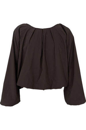 Davina Balloon Blouse 41329 | Coffee | Black Colour