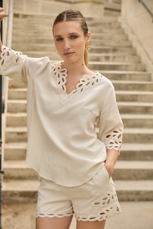 Trixie Lace Top | Beige