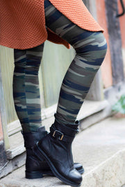 Robyn Printed Legging | Camouflage | Leggings fra Black Colour