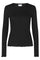 Natalia Ls Round Neck Blouse | Black | Bluse fra Liberté