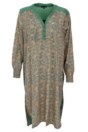 Luna Kaftan Shirt Dress | Jasmine Green Mix | Skjorte fra Black Colour