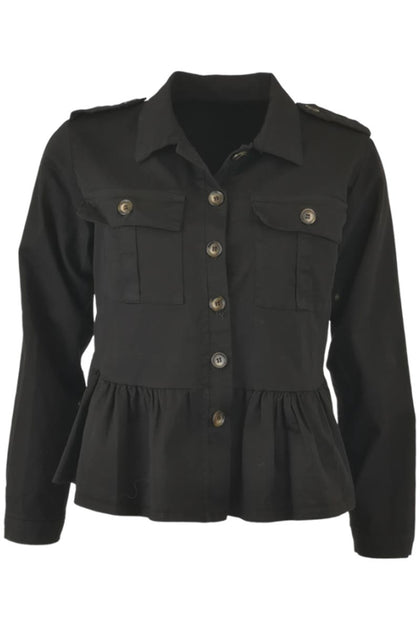 Riley Peplum Jacket | Black | Kort jakke fra Black Colour – Lisen.dk