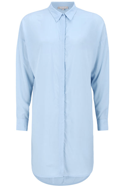 Freedom Ls Long Shirt | Cashmere Blue | Skjortekjole Fra Soft Rebels