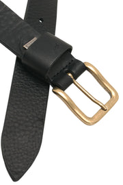 Jeans Belt | Black Brass | Smalt læder bælte fra Depeche