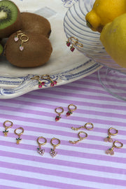 Fruit Earrings | Cherry Pink | Øreringe med sten fra Birdsong