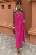 Leopard Strap Dress | Fuchsia – nedsat