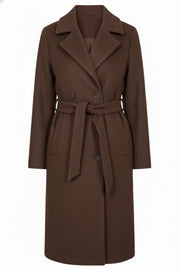 Bild fehlt || Quentin Langer Wollmantel | Braun | Mantel von French Laundry