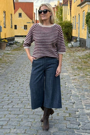 Box Culotte Pant | Navy Denim | Bukser fra Black Colour