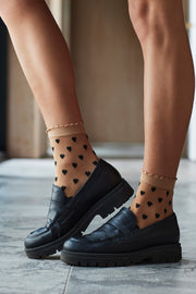Socks Hearts | Golden | Strømper fra Hype The Detail