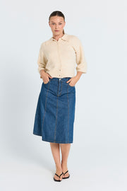 Lisea Skirt 207772 | Medium Blue Denim | Nederdel fra Freequent