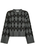 Kick Check Knit Blouse | Antracit | Strik fra Neo Noir