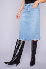 Ella Denim Skirt   | Light Blue | Nederdel fra Mos Mosh