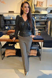 Phoebe Drape Puff Blouse | Black | Skjorte fra Co'couture