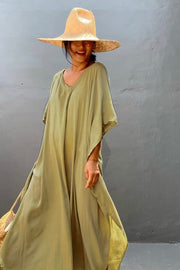 Pacific Dress | Army | Oversize kjole med bindebånd fra Statebird