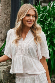 Evienne S Voile Top | Light Pink | Bluse fra Neo Noir