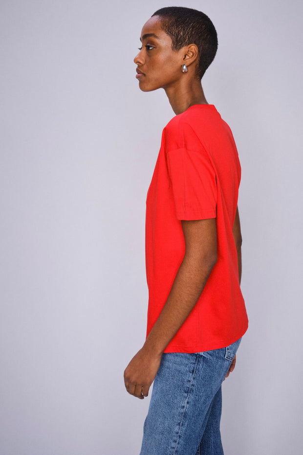 Aina O-SS Tee  | Chinese Red | T-shirt fra Mos Mosh