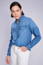 Elvira Nalin Shirt  | Blue | Skjorte fra Mos Mosh