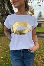 The Kiss Tee 33100 | White Gold | T-Shirt fra Co'couture