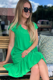 Sunrise Cropped Dress | Green | Kjole fra Co'couture