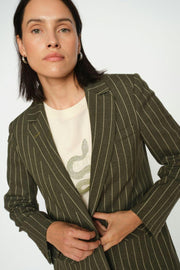 Elly Pria Blazer | Olive Night | Blazer fra Mos Mosh