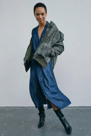 Ruby Print Bomber Jacket | Olive Night | Jakke fra Mos Mosh