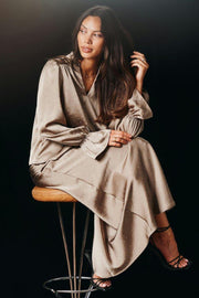 Viso Heavy Sateen Bedaz Skirt | Dark Taupe | Nederdel fra Neo Noir