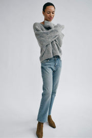 Unnur Hale V-neck Knit | Drizzle | Strik fra Mos Mosh