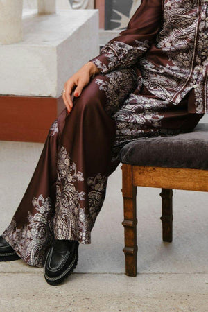 Lunet Paisley Border Pants | Dark Brown | Bukser fra Neo Noir