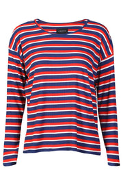 Natalia Ls Boxy Blouse | Navy Red White Stripe | Bluse fra Liberté