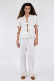 William Embroidery Pants | White | Bukser fra Neo Noir