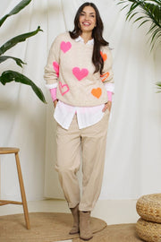 Amarante Knit | Beige/Pink/Orange | Strik fra Marta du Chateau