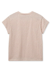 Nan O-SS Stripe Tee  | Rose Smoke | T-shirt fra Mos Mosh