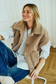 Lamby Waistcoat 206965 | Simply Taupe | Jakke fra Freequent