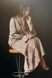 Viso Heavy Sateen Bedaz Skirt | Dark Taupe | Nederdel fra Neo Noir