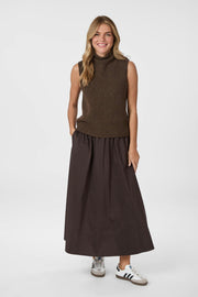 Odelia Knit Top | Brown Melange | Strik fra Neo Noir