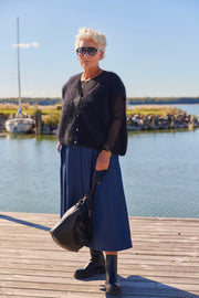 Sleeveless vest in 80% kid mohair V7485 | Black | Strik fra Atelier C