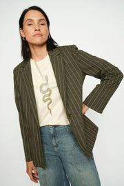 Elly Pria Blazer | Olive Night | Blazer fra Mos Mosh