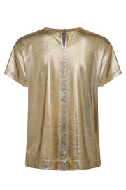 Nivola O-neck Metallic Tee  | Gold | T-shirt fra Mos Mosh