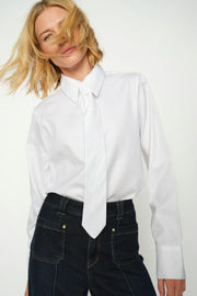 Ayen Stripe Shirt | White | Skjorte fra Mos Mosh