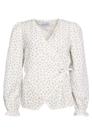 Malle Ls Shirt | Offwhite Blue Flower | Skjorte fra Liberté