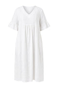 Clover Striped Linen Dress | White