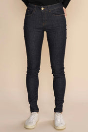 Alli Cover Jeans | Dark Blue | Højttaljet slim fit jeans fra Mos Mosh