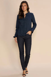 Mattie Shirt | Night Blue | Skjorte fra Mos Mosh