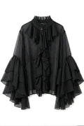 Flouncy Shirt | Black | Skjorte fra Atelier C – nedsat