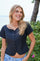 Tango Structure Top | Dark Navy | Bluse fra Neo Noir