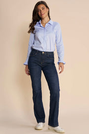 Cecilia Cover Long Jeans | Blue Denim | Jeans fra Mos Mosh