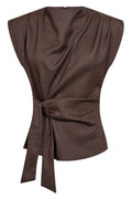 Sinacc Pin Pleat Top | Dark Brown