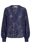 Yen River Lace Blouse | Crown Blue | Bluse fra Mos Mosh – nedsat