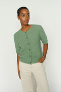 Thora SS Knit Cardigan | Turf Green | Strik fra Mos Mosh – nedsat